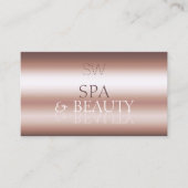 Carte De Visite Police miroir de luxe Rose or élégant avec monogra (Devant)