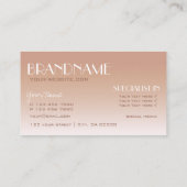 Carte De Visite Police miroir doré Rose clair chatoyant (Dos)