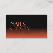 Carte De Visite Police miroir élégant Classic Noir Orange Monogram (Devant)