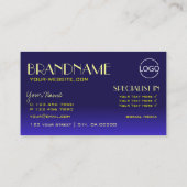 Carte De Visite Police miroir moderne bleu et jaune chic avec logo (Dos)