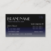 Carte De Visite Police miroir moderne Classic Monogramme noir et b (Dos)