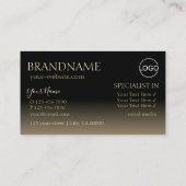 Carte De Visite Police miroir or et Cool noir avec logo (Dos)