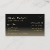 Carte De Visite Police miroir or et noir avec monogramme (Dos)