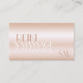 Carte De Visite Police miroir Rose élégant avec Monogram Luxe (Devant)