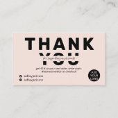 Carte De Visite Police moderne audacieuse blush rose ordre merci (Devant)