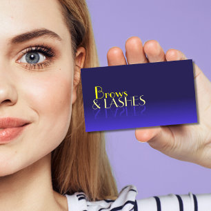 Carte De Visite Police moderne bleu et jaune miroir professionnel