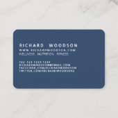 Carte De Visite Police moderne en bleu gris foncé de marque facile (Dos)
