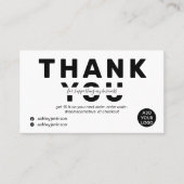 Carte De Visite police moderne en gras noir blanc ordre merci (Devant)