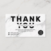 Carte De Visite police moderne gras blanc marbre ordre merci (Devant)