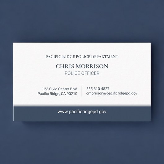 Carte De Visite Police Officer Law Enforcement Professional