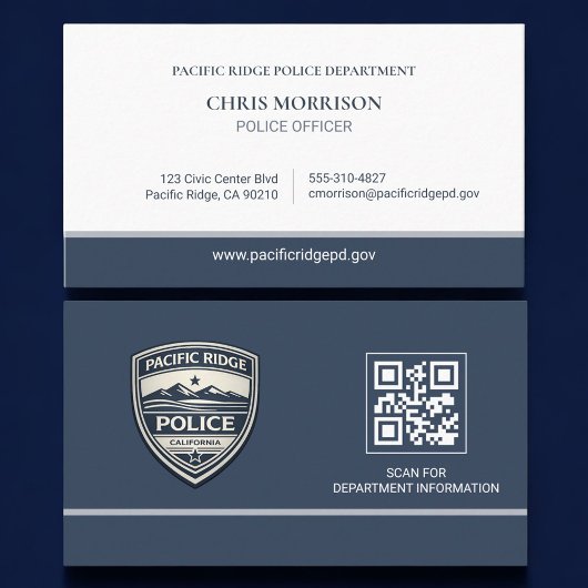 Carte De Visite Police Officer Law Enforcement QR Code Logo