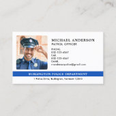 Carte De Visite Police Officier Service D'Application De La Loi Pe (Devant)