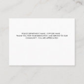 Carte De Visite Police Officier USA Drapeau Merci de l'application (Dos)