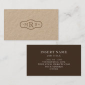 Carte De Visite Police Openface Monogramme Retro Bister (Devant / Derrière)