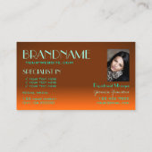 Carte De Visite Police orange flashy et Turquoise de miroir chic a (Dos)