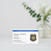 Carte De Visite Police Police Département Blue Custom Logo (Debout devant)