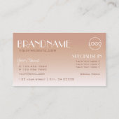 Carte De Visite Police Rose Gold Mirror avec logo de luxe (Dos)