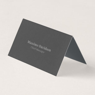 Carte De Visite Police Serif Gray Black Mat Matte Minimaliste Prof