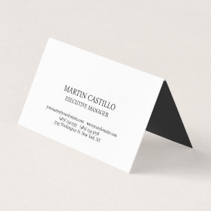 Carte De Visite Police Serif Moderne Élégant Noir Blanc
