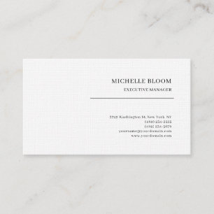 Carte De Visite Police Serif Plain Simple Professionnel Minimalist