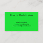 Carte De Visite Police Super Black Lime Emerald Green (Dos)