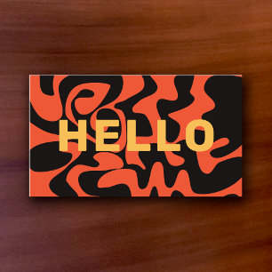 Carte De Visite Police Super noir orange rose chaud