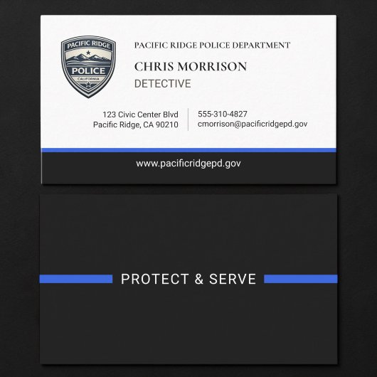 Carte de visite Police Thin Blue Line Logo