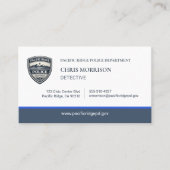 Carte De Visite Police Thin Blue Line Logo Business Card (Devant)