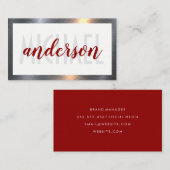 Carte De Visite Polices en couche | Simple | Cadre métallique (Devant / Derrière)