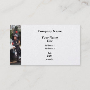 Carte De Visite Policier à moto en patrouille - Finition Platine