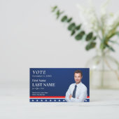 Carte De Visite Political Blue Election Campaign Candidate Custom  (Debout devant)