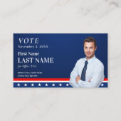 Carte De Visite Political Blue Election Campaign Candidate Custom  (Devant)