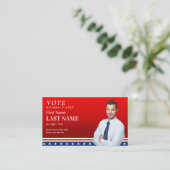 Carte De Visite Political Election Campaign Red Candidate Custom  (Debout devant)