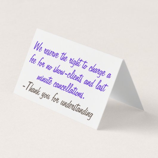 Carte De Visite Politique d'annulation (Devant)