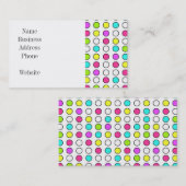 Carte De Visite Polka Dot Motif rose Turquoise Lime vert Jaune (Devant / Derrière)