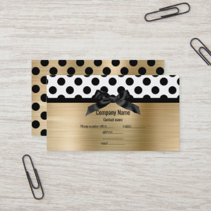 Carte de visite POLKA DOT POT D'OR BRUSHÉ ÉLÉGANT