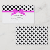 CARTE DE VISITE POLKA DOT ROSE CLAIRE ET BLANC (Devant / Derrière)