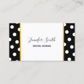 Carte De Visite Polka noir et blanc point Gold Foil Triage (Devant)