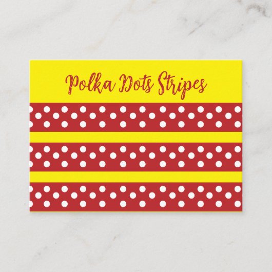 Carte De Visite Polka Point Rouge Jaune Polka Point (Devant)