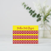 Carte De Visite Polka Point Rouge Jaune Polka Point (Debout devant)