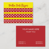 Carte De Visite Polka Point Rouge Jaune Polka Point (Devant / Derrière)
