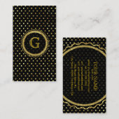 Carte De Visite PolkaDot en or Motif sans couture (Devant / Derrière)