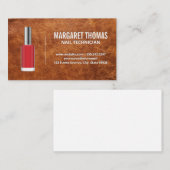 Carte De Visite Polonais à ongle rouge | Arrière - plan en cuir Br (Devant / Derrière)