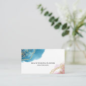 Carte De Visite Polygones roses bleus de parties scintillantes (Debout devant)