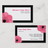Carte de visite polyvalent d'anémone de roses (Devant / Derrière)