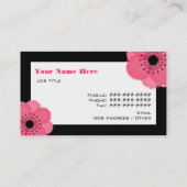 Carte de visite polyvalent d'anémone de roses (Dos)