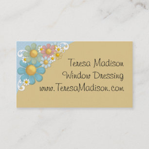 Carte de visite polyvalent de marguerites colorées