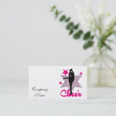 Carte De Visite Pom-pom girl rose (Debout devant)
