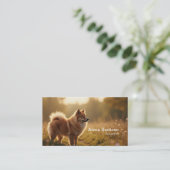 Carte De Visite Pomeranian Dog (Debout devant)