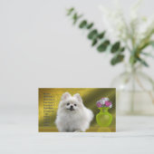 Carte De Visite Pomeranian Dog (Debout devant)